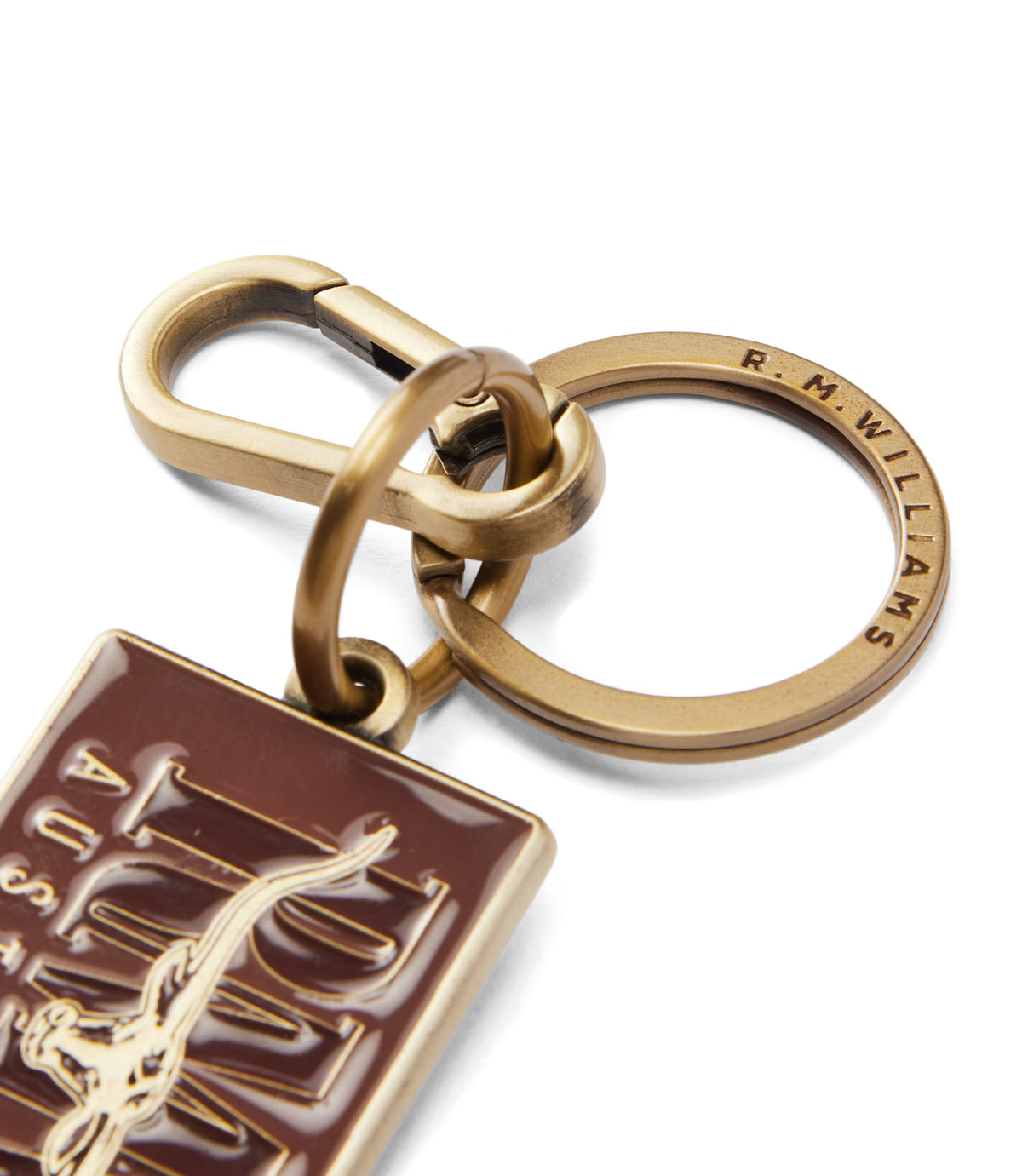 RM Williams Heritage Logo Enamel Keyring in Brown - view 3
