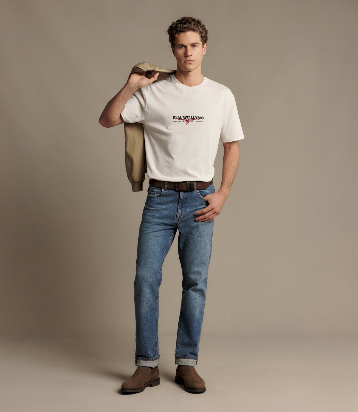 RM Williams Holt t-shirt - Vintage White, product view 2