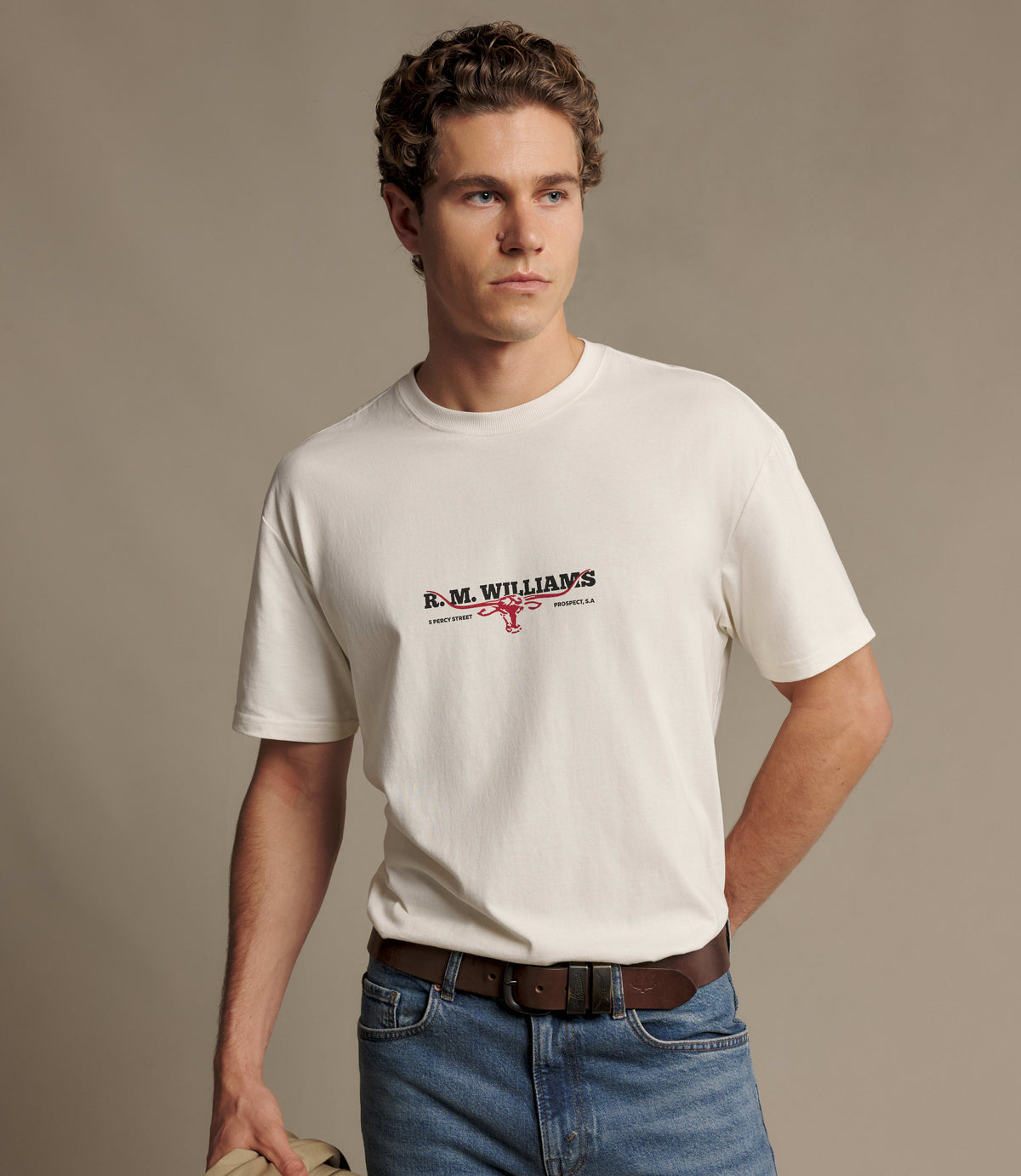 RM Williams Holt t-shirt - Vintage White, product view 3