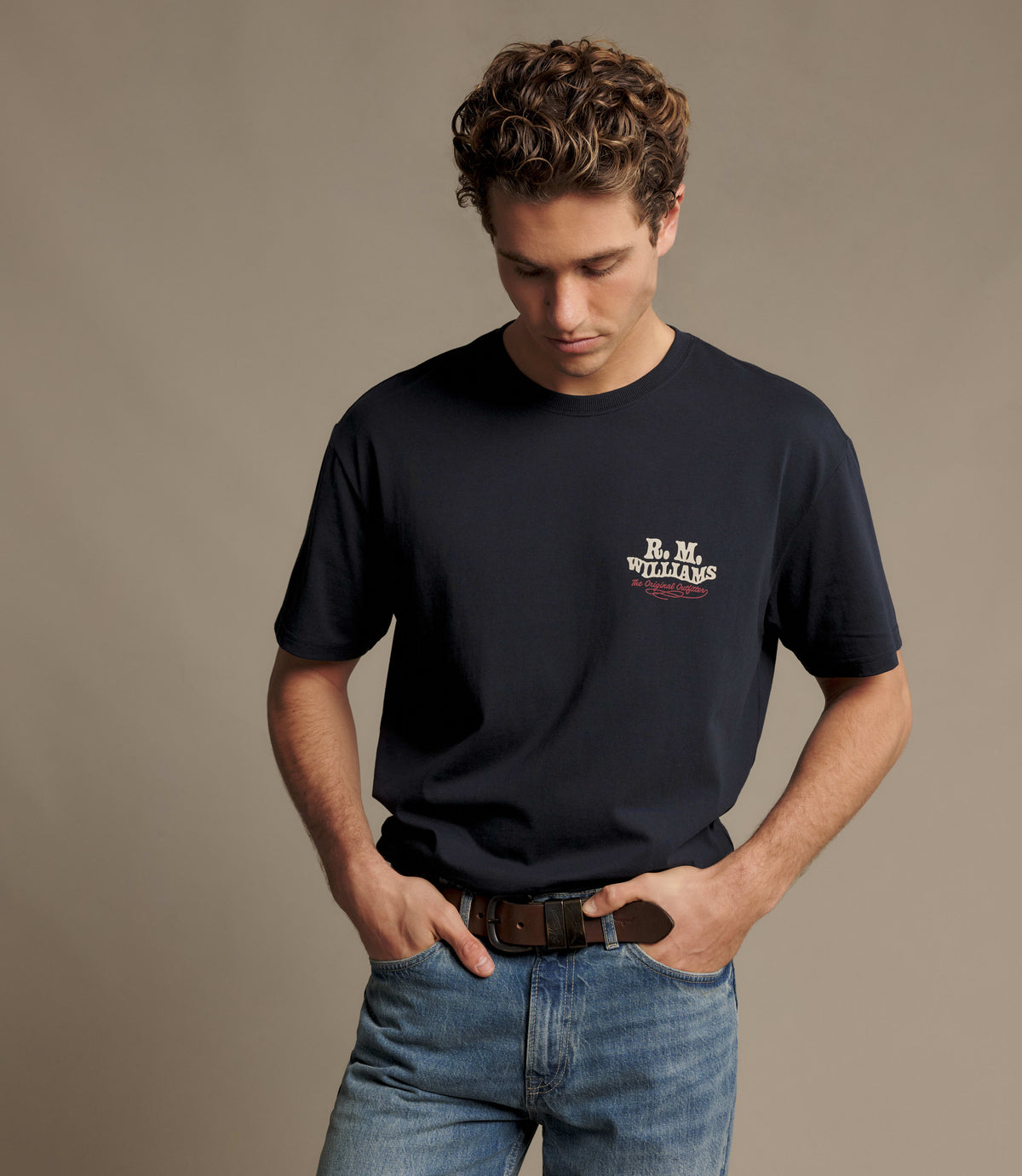 RM Williams Kandos t-shirt - Navy, product view 3