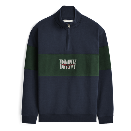 RM Williams Heritage panel quarter-zip - Worker Blue