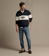 RM Williams Heritage panel quarter-zip - Navy, product view 2