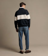 RM Williams Heritage panel quarter-zip - Navy, product view 5