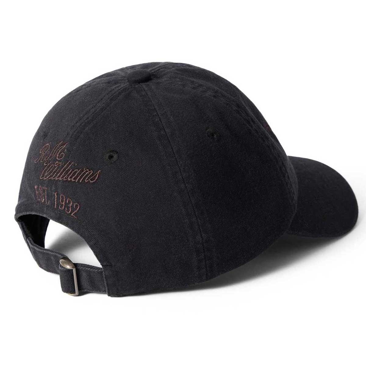 RM WILLIAMS Longhorn Twill Cap - Steers Head Logo - Black Wash