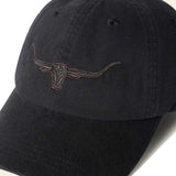 RM WILLIAMS Longhorn Twill Cap - Steers Head Logo - Black Wash