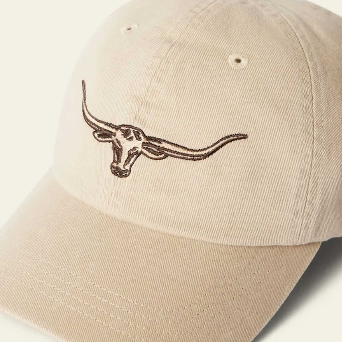 RM WILLIAMS Longhorn Twill Cap - Steers Head Logo - Ecru