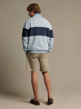 RM Williams Men's Heritage Panel Quarter-Zip Sweatshirt - Sky
