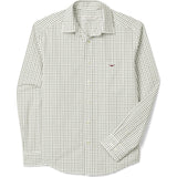 RM Williams Newland Poplin Check Shirt in Moss on white background
