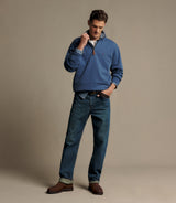 RM Williams Mulyungarie Quarter Zip Sweatshirt in Mid Blue - view 2