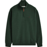 RM Williams Mulyungarie Quarter Zip Sweatshirt in Pine on white background