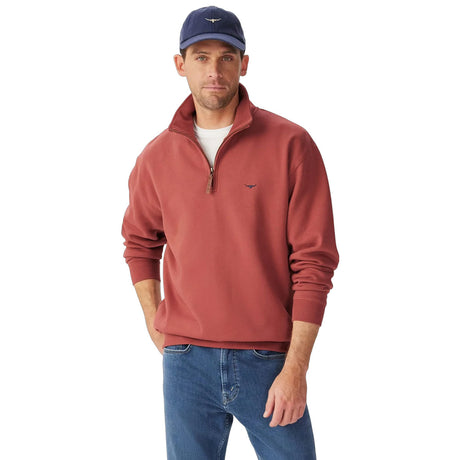 RM WILLIAMS Mulyungarie Quarter Zip Fleece - Men's - Red
