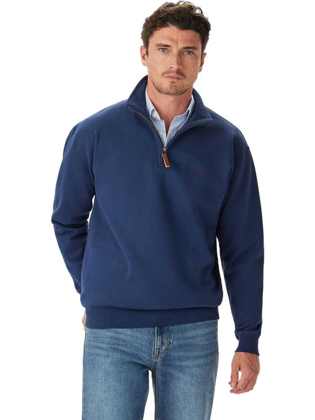 RM WILLIAMS Mulyungarie Quarter Zip Fleece - Men's - Vintage Blue