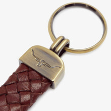 Load image into Gallery viewer, RM WILLIAMS Plaited Key Ring - Brown &amp; Brass
