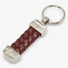 Load image into Gallery viewer, RM WILLIAMS Plaited Key Ring - Brown &amp; Nickel
