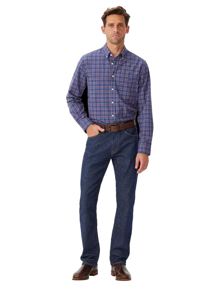 RM WILLIAMS Regular Button Down Shirt - Men's - Indigo Check