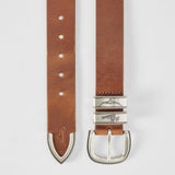 RM Williams Rope Drover Belt in Caramel - detail