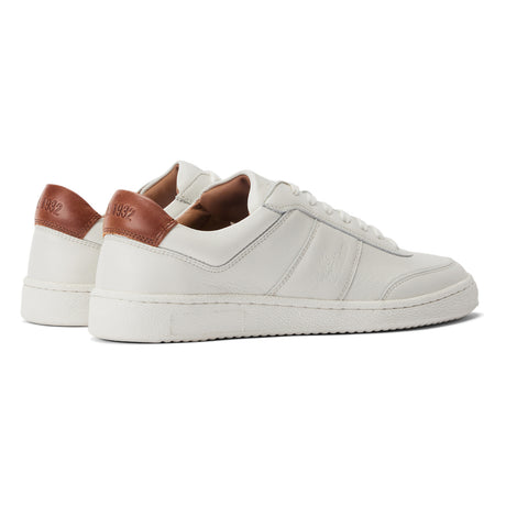 RM Williams Men's Sandbar Leather Trainers - White, rear heel tabs
