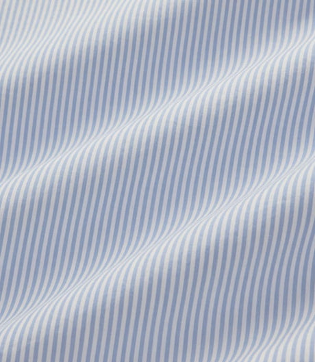 RM Williams Men's Sommers Poplin Stripe Shirt - White Blue, striped poplin fabric detail