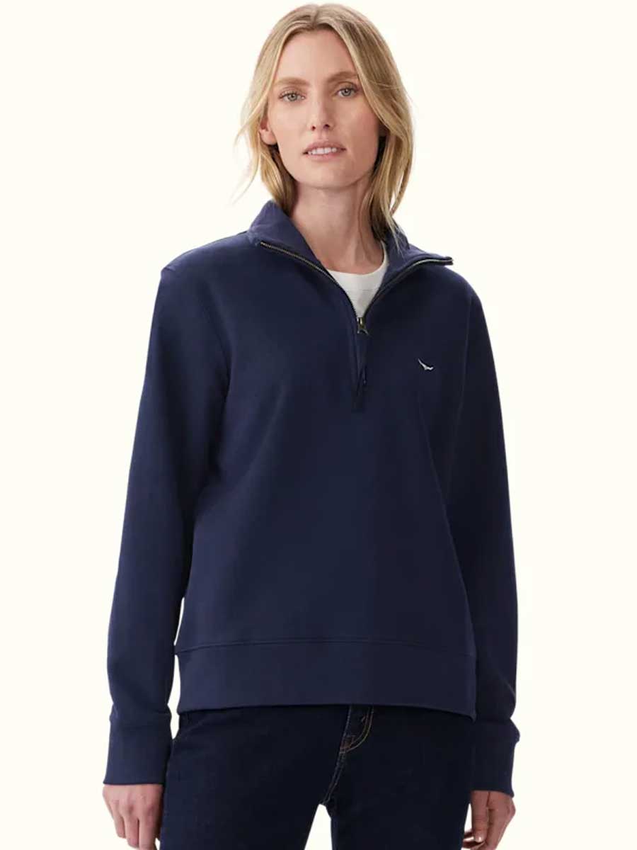 RM WILLIAMS Trickett Quarter Zip Sweatshirt - Women's - Navy