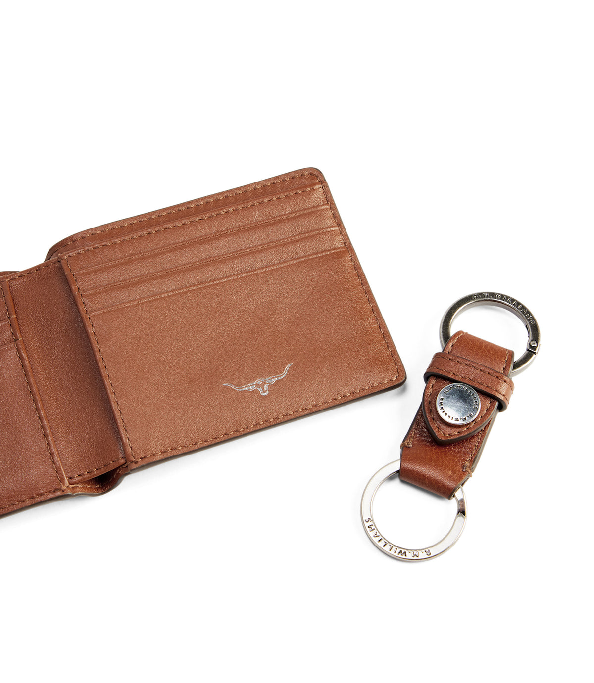 RM Williams Wallet and Keyring Gift Set in Tan - view 5