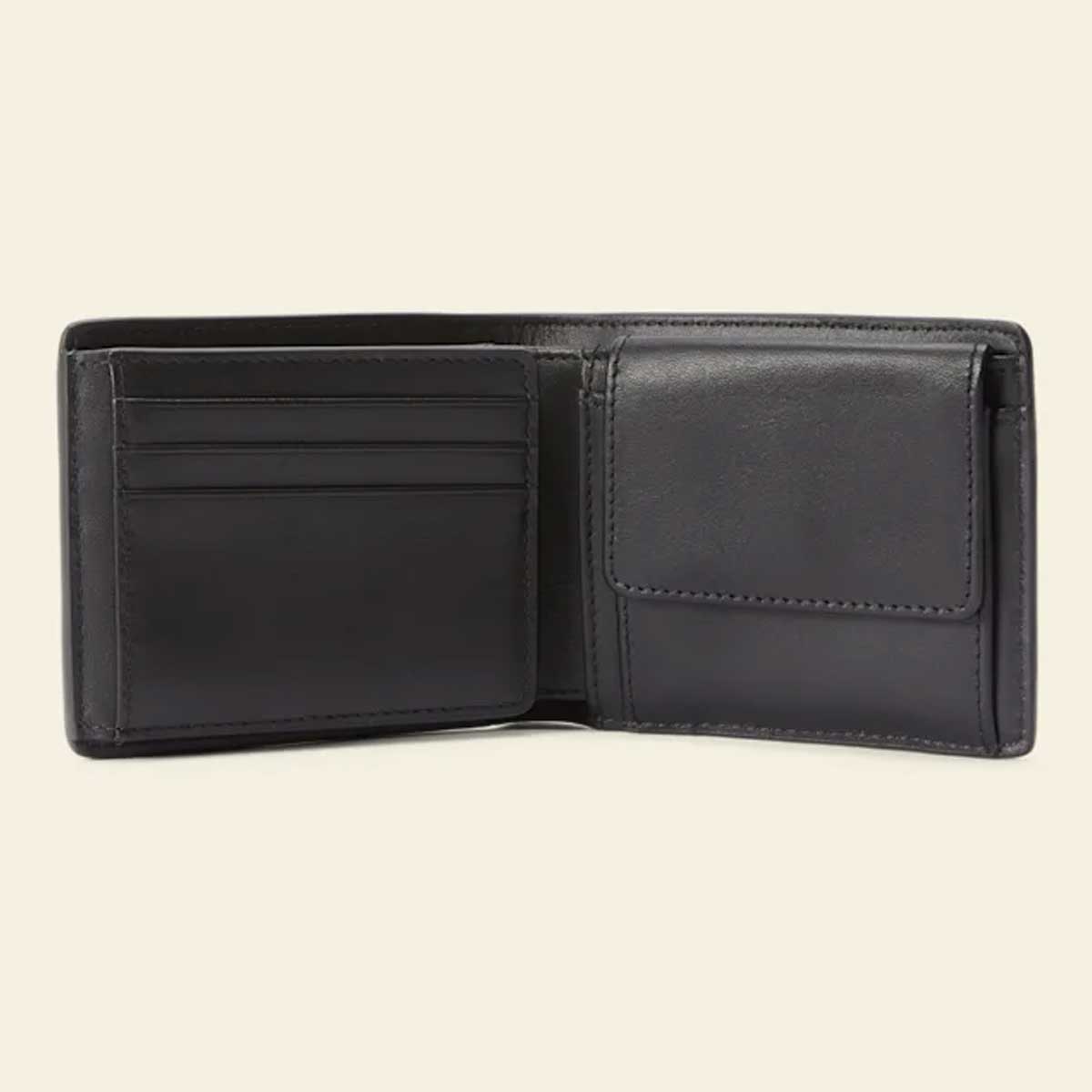 RM WILLIAMS Mens Leather Wallet with Coin Pocket & Tab - Black