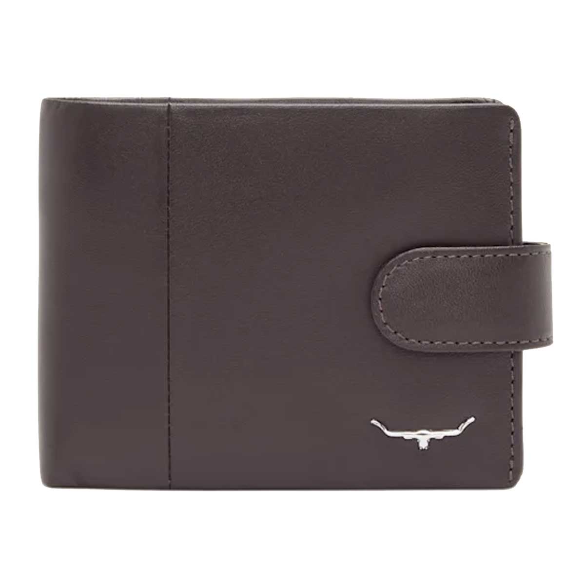 RM WILLIAMS Mens Leather Wallet with Coin Pocket & Tab - Brown
