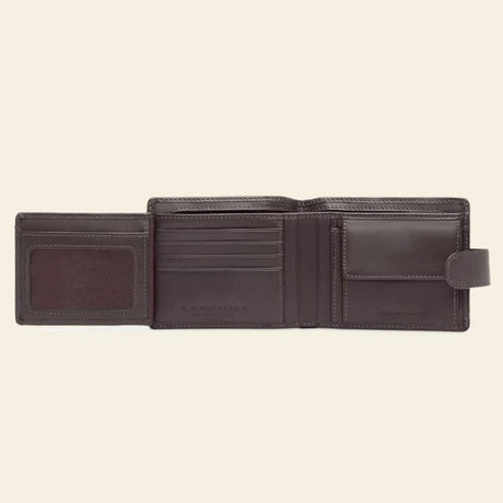 RM WILLIAMS Mens Leather Wallet with Coin Pocket & Tab - Brown