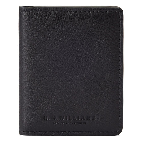 RM Williams Farrier Fold Leather Cardholder - Black, closed front view