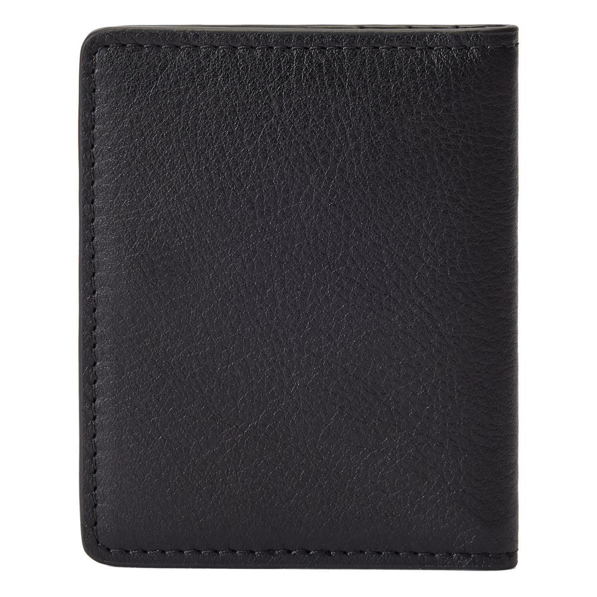 RM Williams Farrier Fold Leather Cardholder - Black, closed rear view