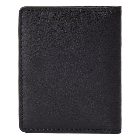 RM Williams Farrier Fold Leather Cardholder - Black, closed rear view