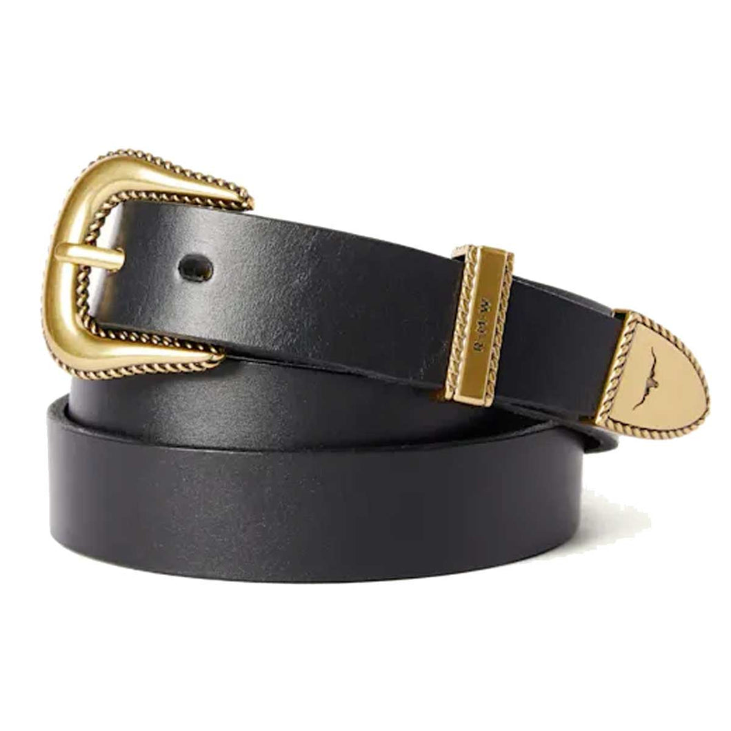 RM WILLIAMS Women's Agnes Double Butt Leather Belt - Black