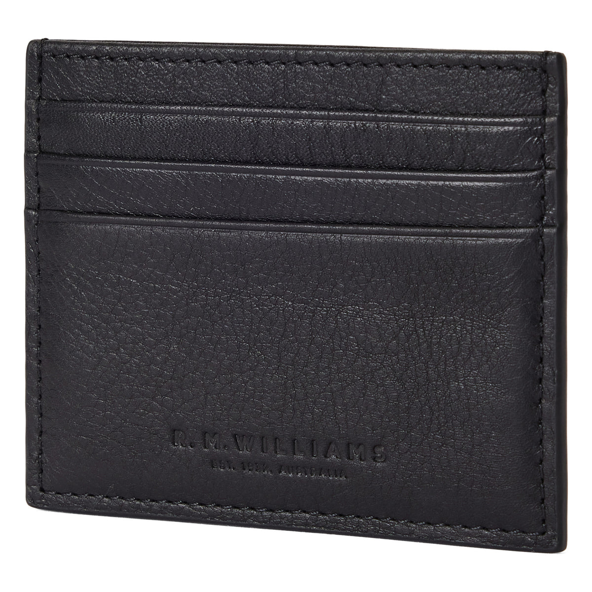 RM Williams Farrier Leather Cardholder - Black, front product view