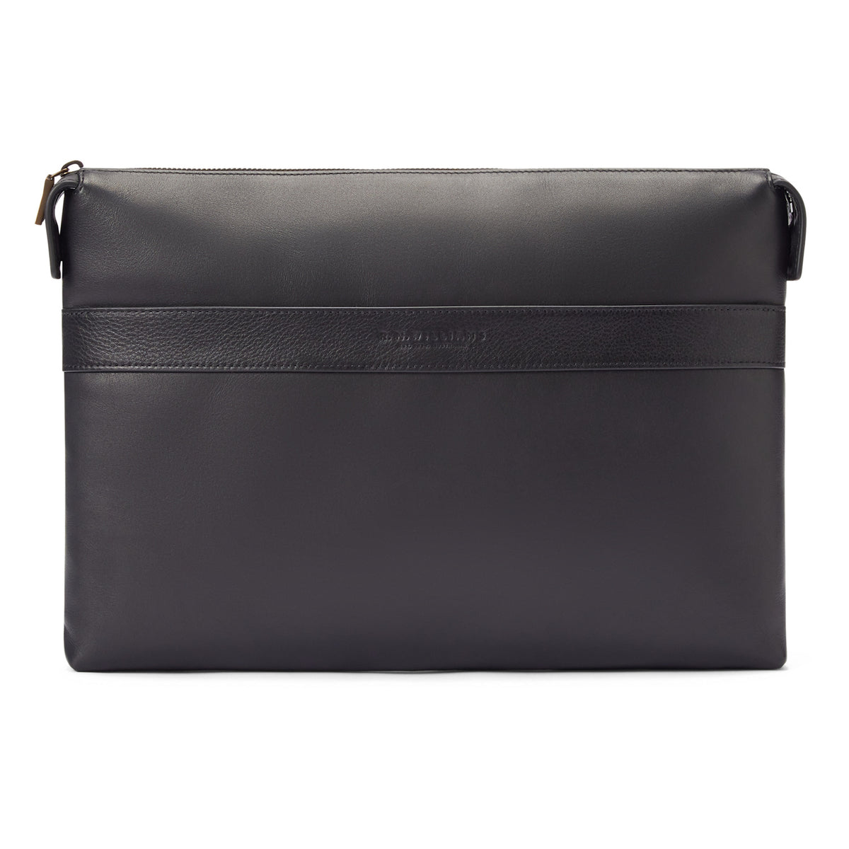 RM Williams Farrier Leather Tech Folio - Black, front product view