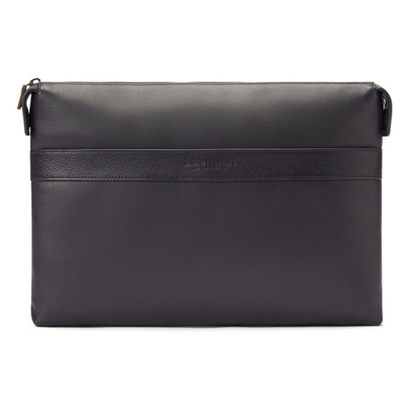 RM Williams Farrier Leather Tech Folio - Black, front product view