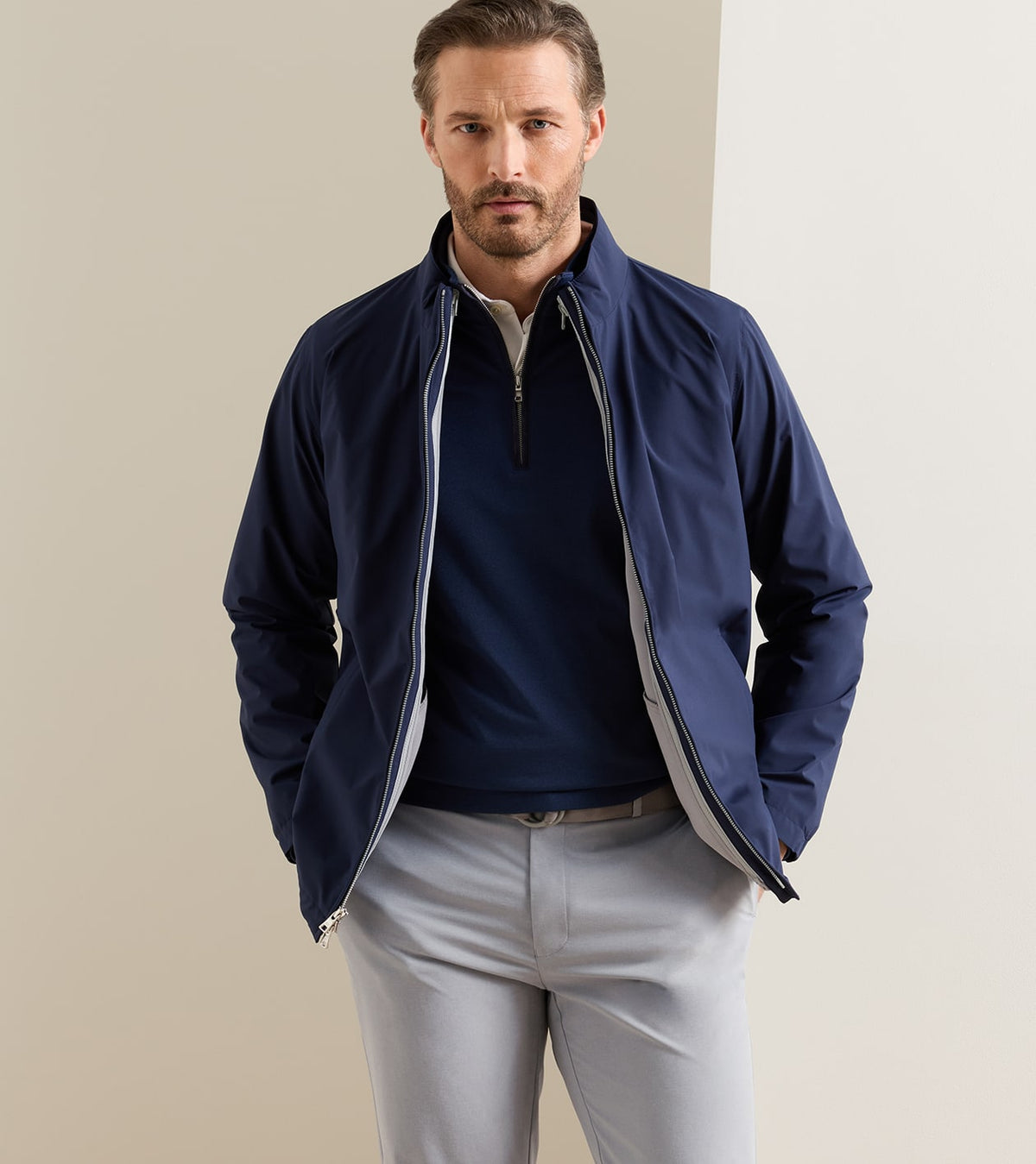 Peter Millar Ryder 3-In-1 Jacket in Navy - model front view