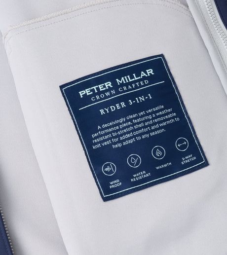 Peter Millar Ryder 3-In-1 Jacket in Navy - interior detail