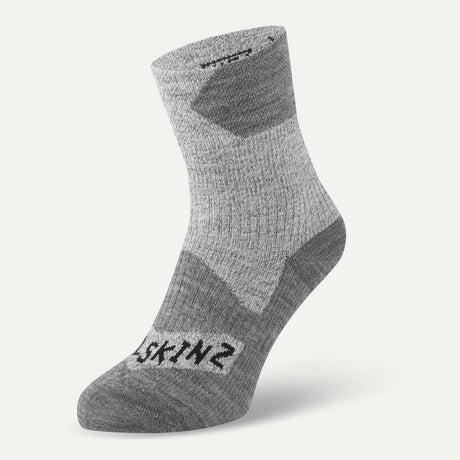 SEALSKINZ Bircham Waterproof All Weather Ankle Length Socks - Grey & Grey Marl