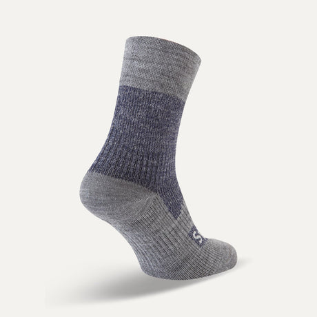 SEALSKINZ Bircham Waterproof All Weather Ankle Length Socks - Navy Blue & Grey Marl