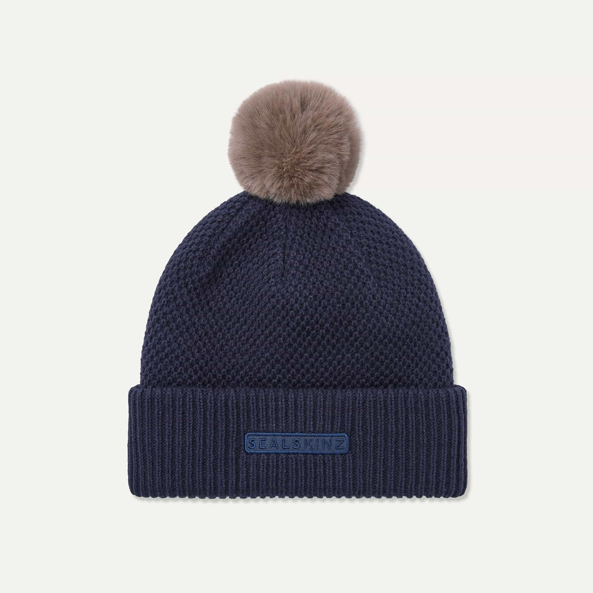 SEALSKINZ Earsham Waterproof Cold Weather Roll Cuff Beanie in Navy