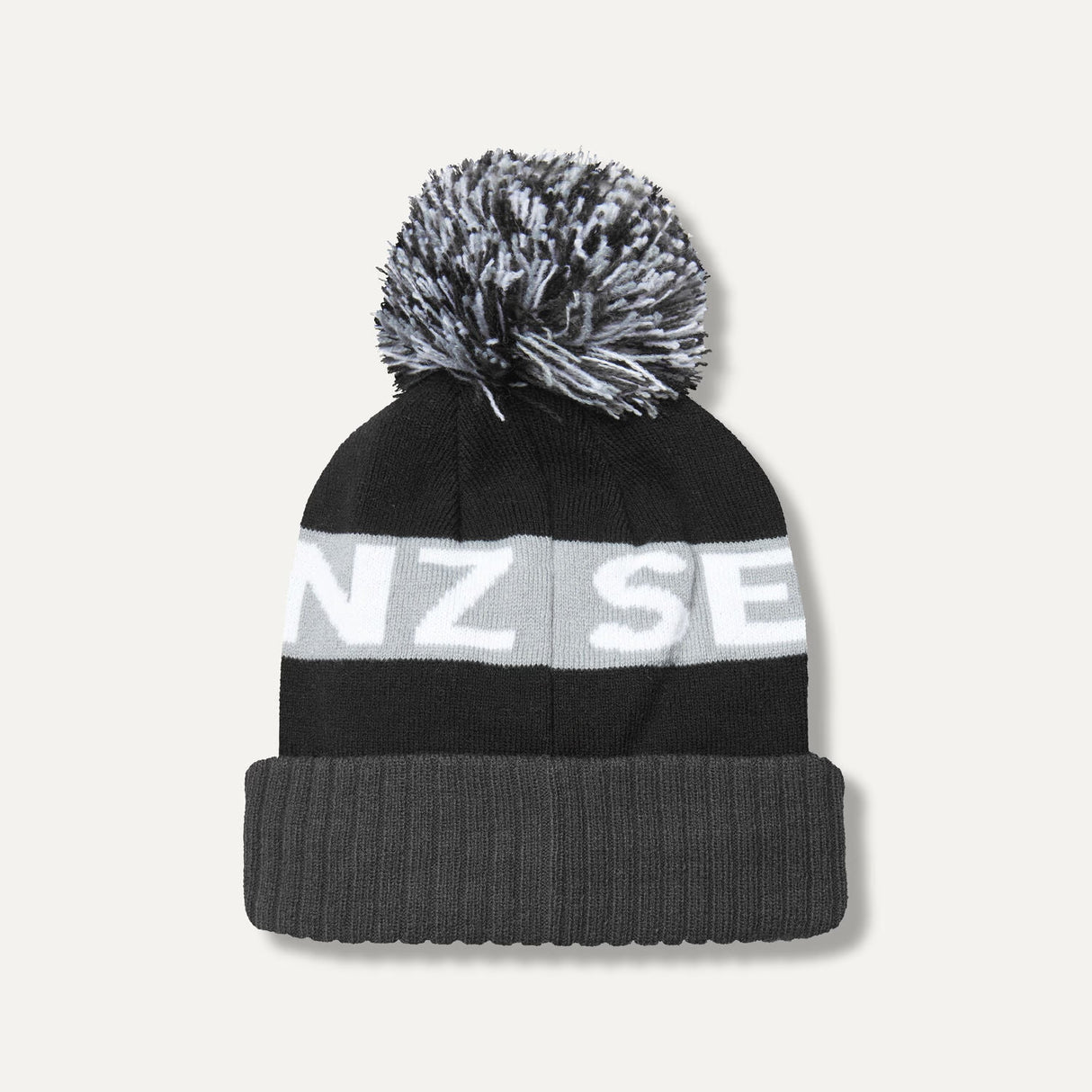 SEALSKINZ Foulden Water Repellent Cold Weather Bobble Hat – Black / Grey / White