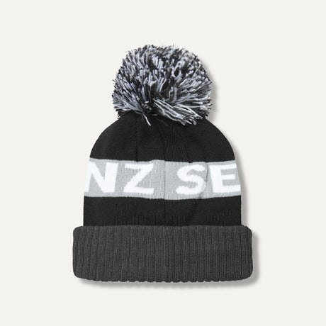 SEALSKINZ Foulden Water Repellent Cold Weather Bobble Hat – Black / Grey / White