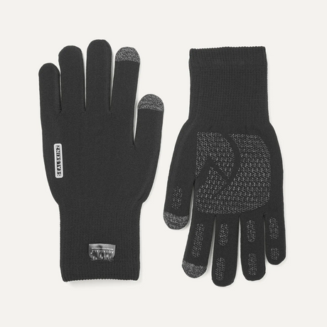 SEALSKINZ Anmer Gloves - Waterproof All Weather Ultra Grip Knitted Glove - Black