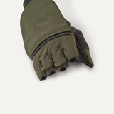 SEALSKINZ Walpole Windproof Cold Weather Convertible Mitts - Olive Green & Black