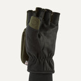 SEALSKINZ Walpole Windproof Cold Weather Convertible Mitts - Olive Green & Black
