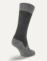 SEALSKINZ Raynham Waterproof All Weather Mid Length Socks - Black & Grey