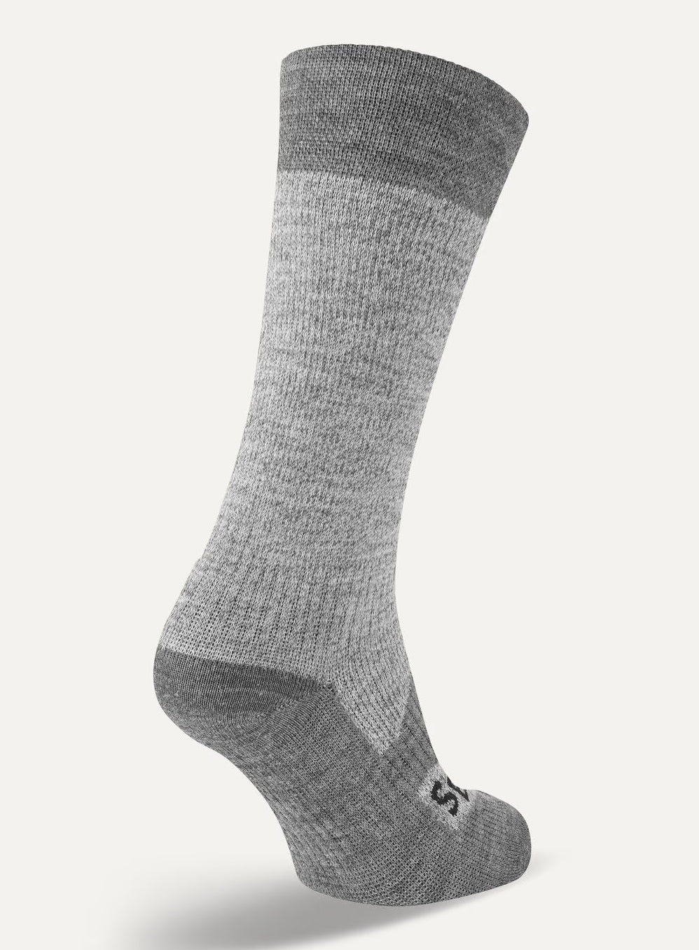 SEALSKINZ Raynham Waterproof All Weather Mid Length Socks - Grey & Grey Marl