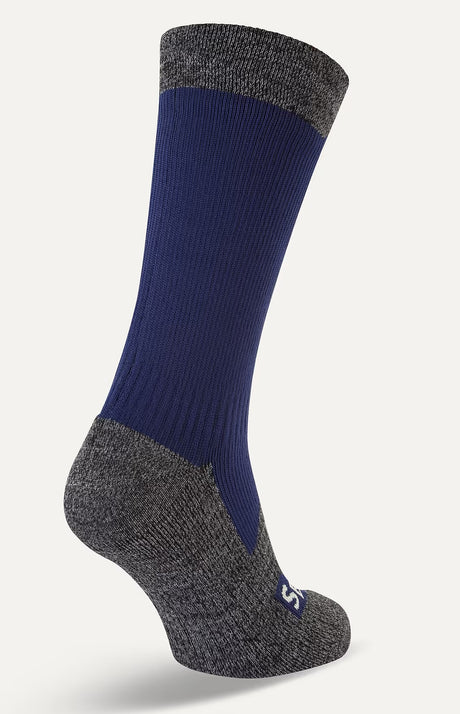 SEALSKINZ Raynham Waterproof All Weather Mid Length Socks - Blue & Grey Marl