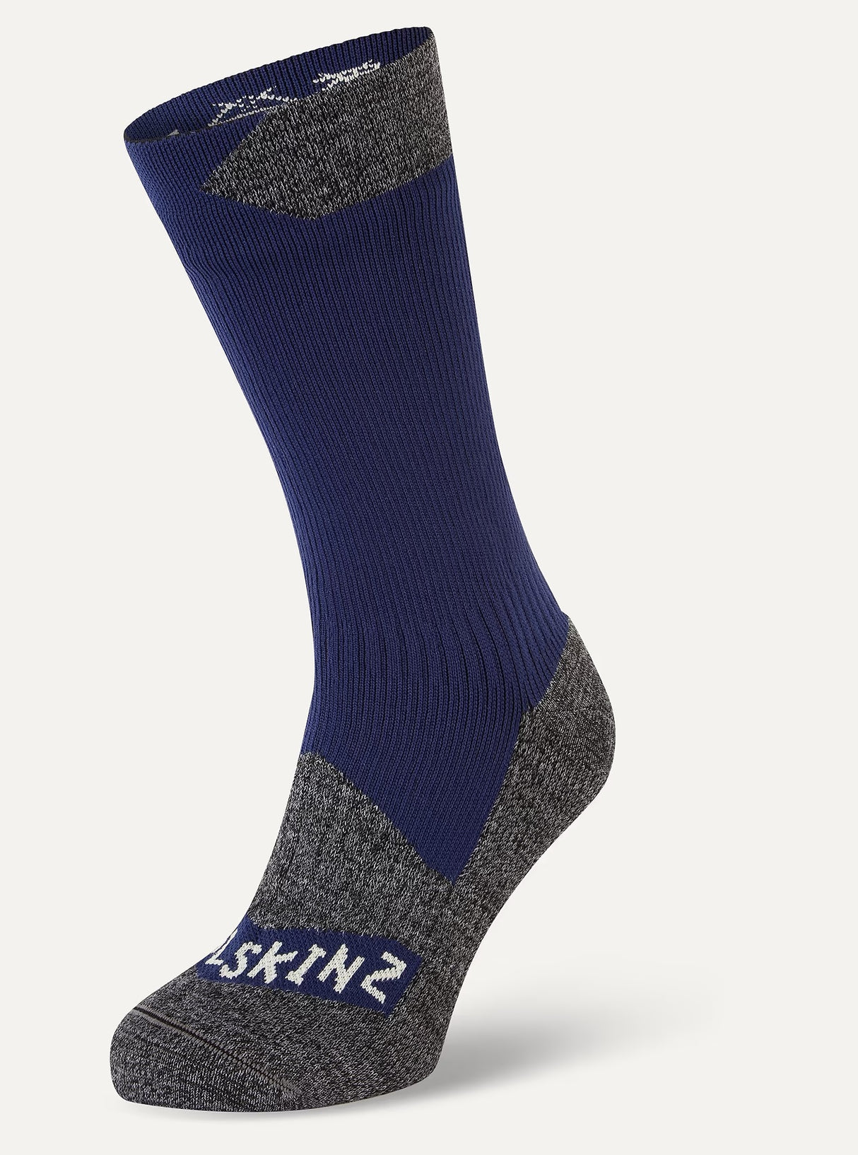 SEALSKINZ Raynham Waterproof All Weather Mid Length Socks - Blue & Grey Marl