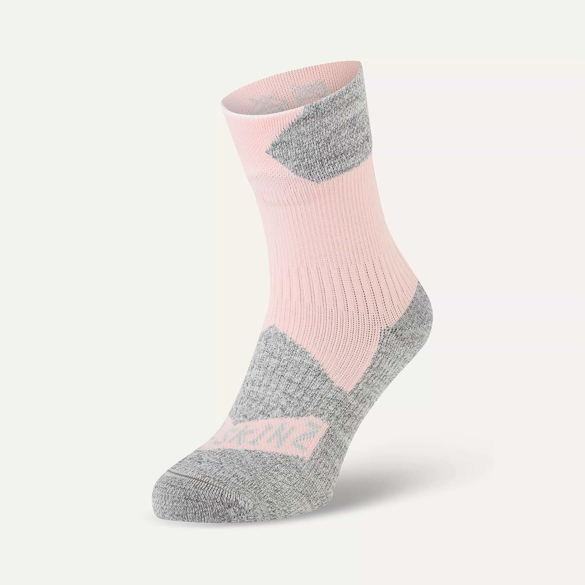 SEALSKINZ Bircham Waterproof All Weather Ankle Length Sock - Pink / Grey Marl