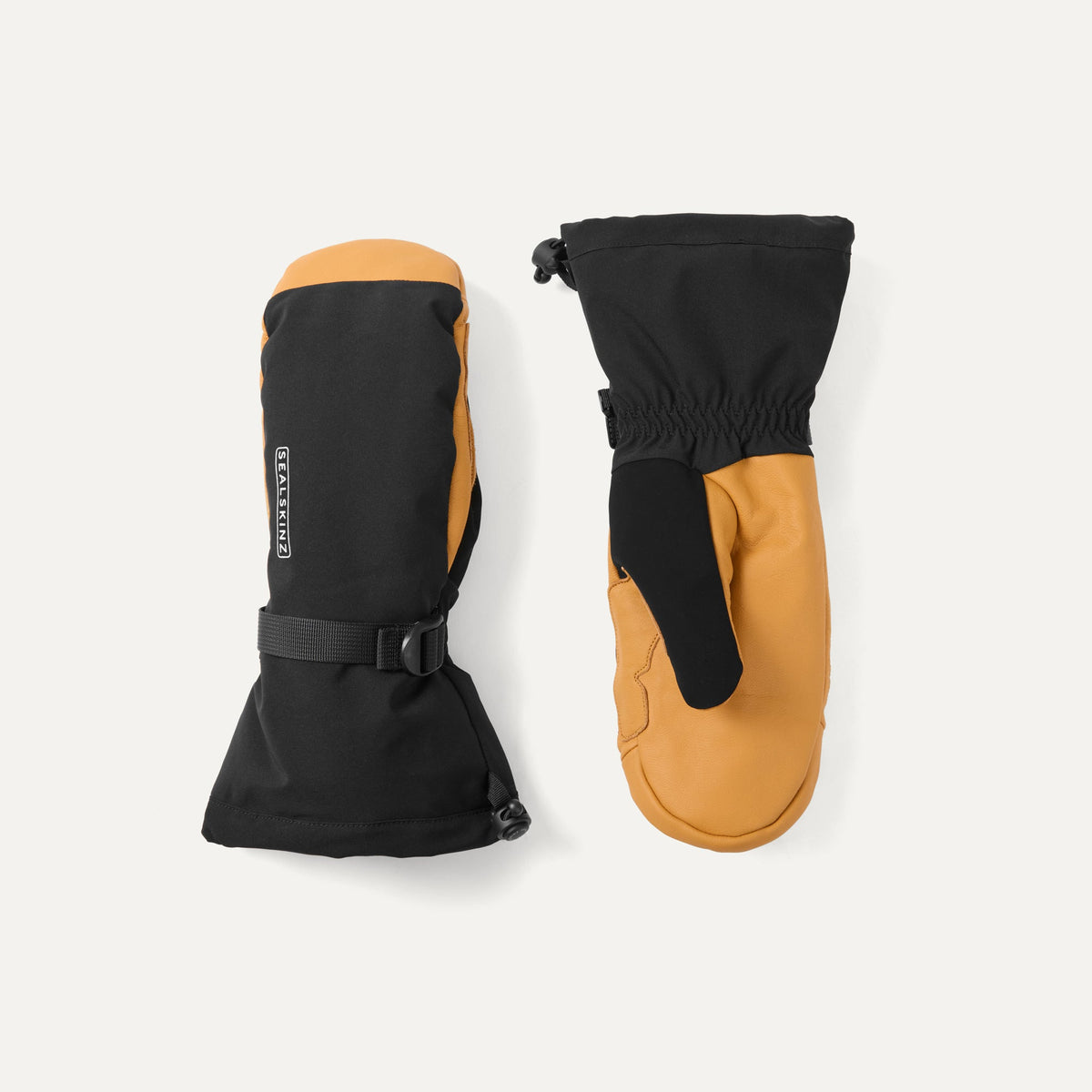 SEALSKINZ Whinburgh Waterproof Thermal Ski Five Finger Mittens in Black
